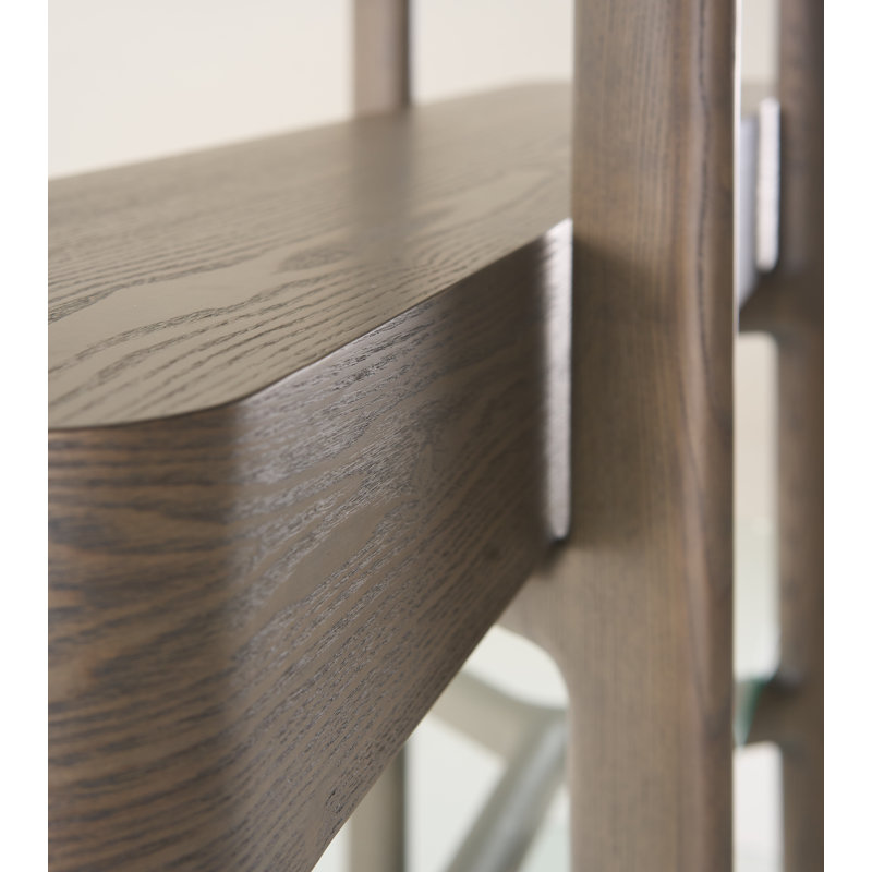 Rinaldi - Mid-century Modern Grey Ash + Glass Bookshelf