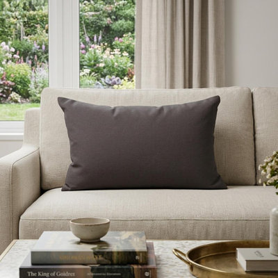 Coussin 12 "x 18" en coton gris