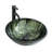 Glass Bathroom Vessel Sink With Natural Marble Texture, Black Faucet, And Pop - Up Drain For A Contemporary Home Decor Tempered Drain, Solution