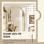 HOMCOM Arched Wall Mirror with Modern Tempered Glass & Polystyrene Beige
