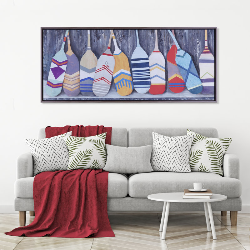 Paddle Family - Peinture sur toile encadrée