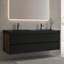 Meuble-lavabo double 60 po, 4 tiroirs à fermeture douce, comptoir en quartz 60 po