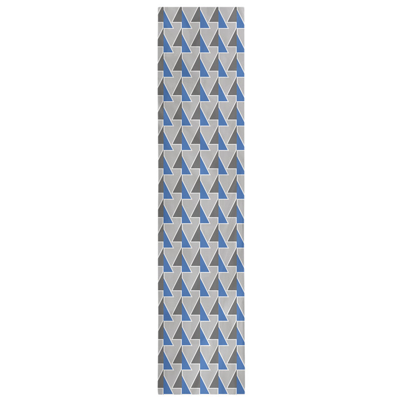 Chemin de table à flèches changeées, 16 po x 90 po, Bleu / gris foncé / gris clair