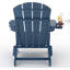 Ensemble de 4 chaises Adirondack pliantes avec 2 tables d'appoint, sièges de patio en bois PEHD à grain de bois avec porte-gobelets pour terrasses, jardins, foyer-276986715