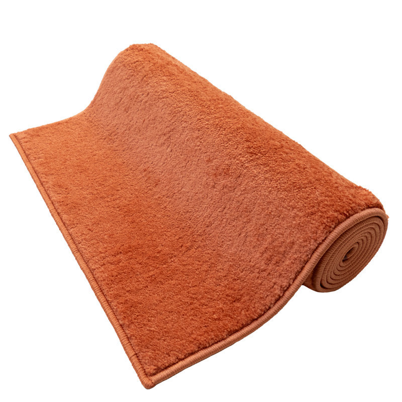 Tapis orange brûlé doux à taille moyenne et lavable à la machine, Rectangle 2 pi 2 po x 3 pi