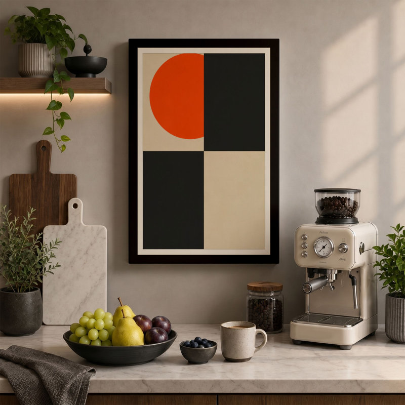 Study in Four Geometric - Wrapped Canvas, 24x16 - 61.0 x 40.6 cm, Cream Border