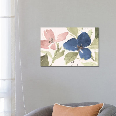 Watercolor Blooms I 1 Piece Wrapped Canvas Painting