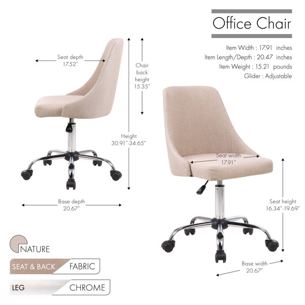 Office Star Economical Chair with Chrome Teardrop Footrest