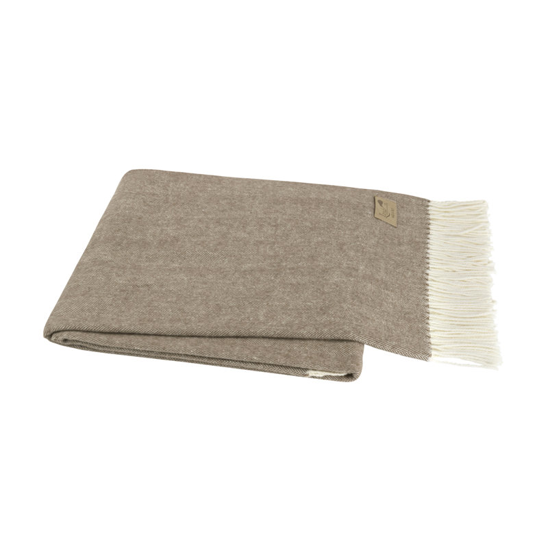 Italian Herringbone Throw Blanket, Barnwood