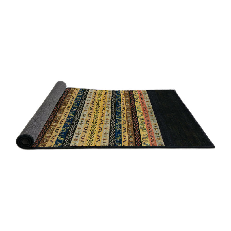 Tapis décoratif multicolore à motif abstrait, Rond 4 pi