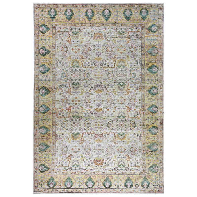 Cream Alchemy Traditional Silk Rug - 9'11" x 14'3"