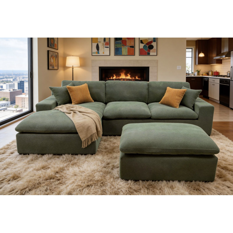 Canapé modulaire Flintwood, Vert foncé