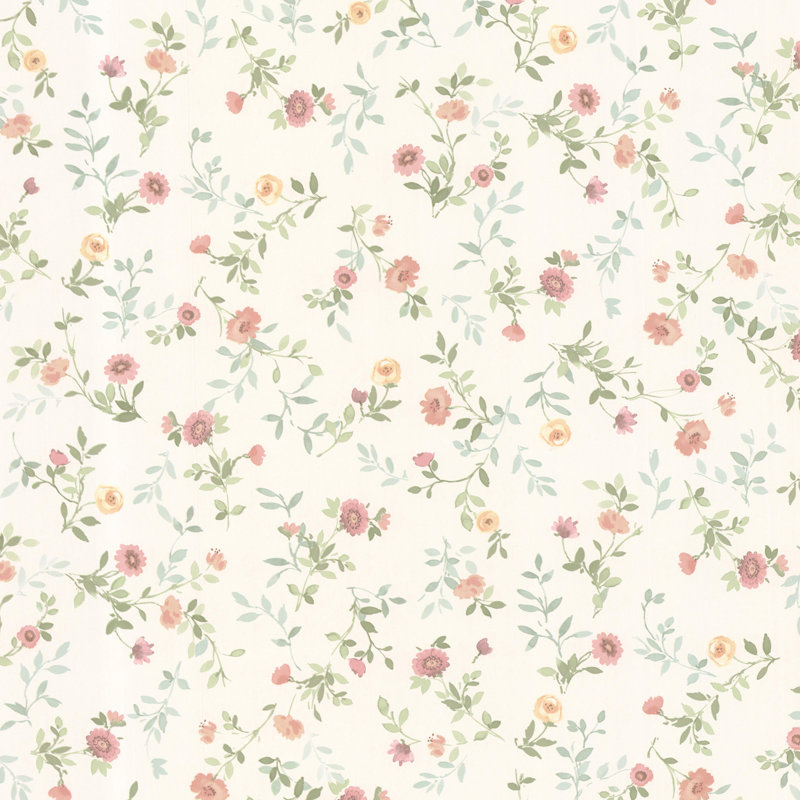 Papier peint embossé floral et botanique 3d 33 pi x 20,5 po sophie Dollhouse, Saumon