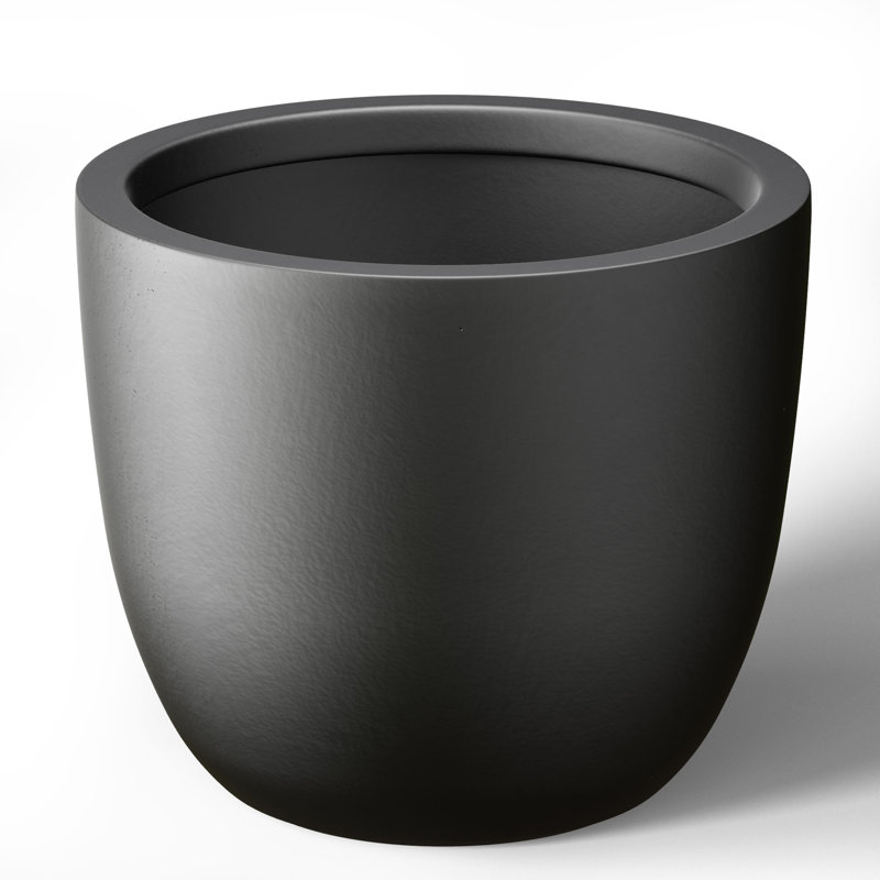 Larney Handmade Pot Planter, 11.81" H x 13.78" W x 13.78" D, Charcoal Black