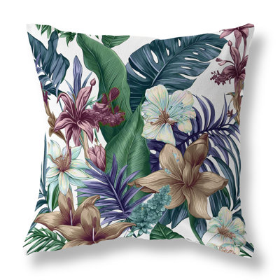 Rainforest Reverie Floral Indoor/Outdoor Reversible Throw Pillow