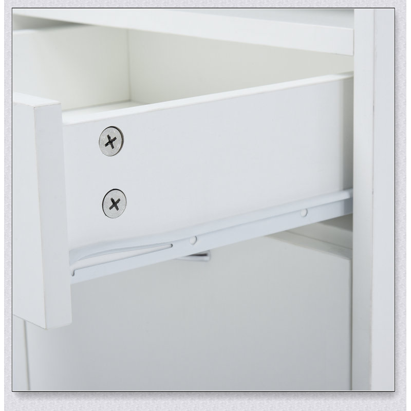 Support mobile pour imprimante avec tiroir et armoire - 4 roulettes (2 freins), chariot de rangement sous le bureau