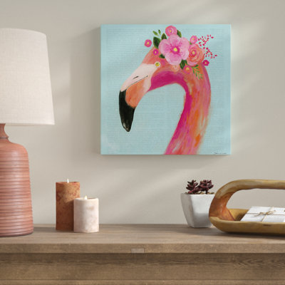 Reproduction d’art florale de flamant rose