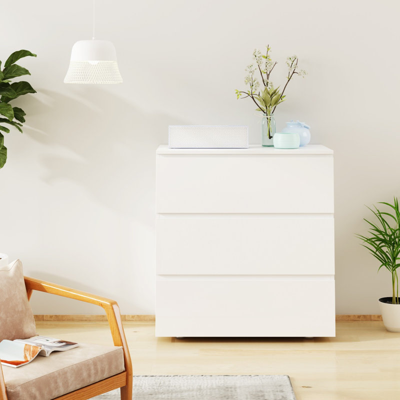 Table de chevet moderne minimaliste à trois tiroirs
