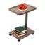 Table d'appoint avec table d'appoint en forme de C et roulettes pour canapé-1968033650