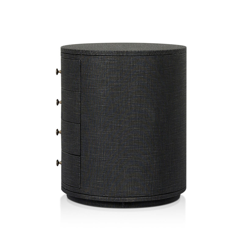 Amelia 4 - Drawer Nightstand, Black Linen