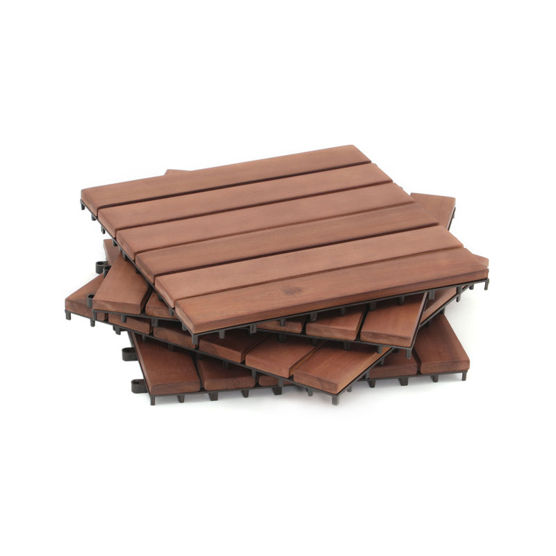 Carreau de terrasse en bois Zariah, Brun