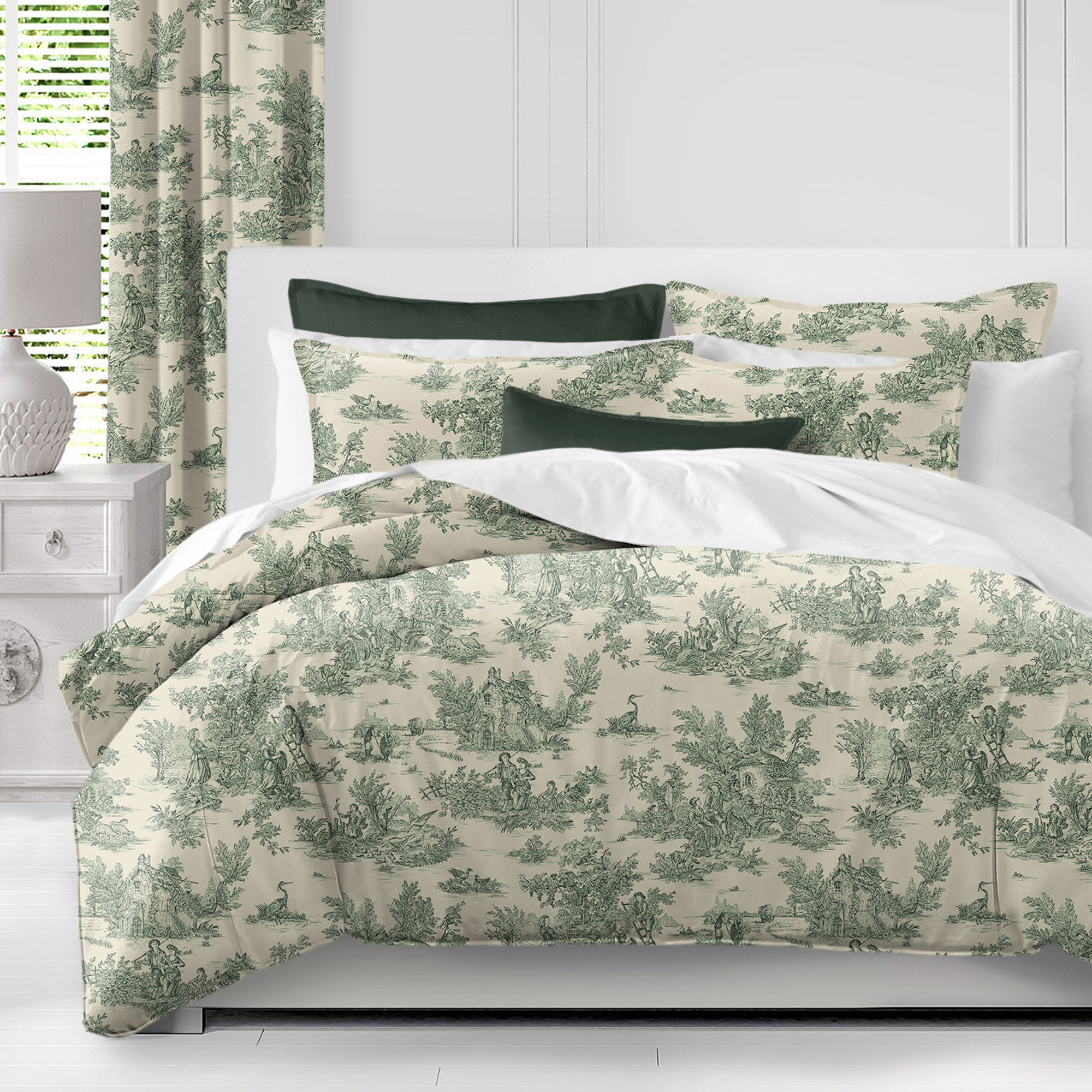 The Tailor s Bed Toile De Jouy Standard Cotton Duvet Cover Set & Reviews | Wayfair