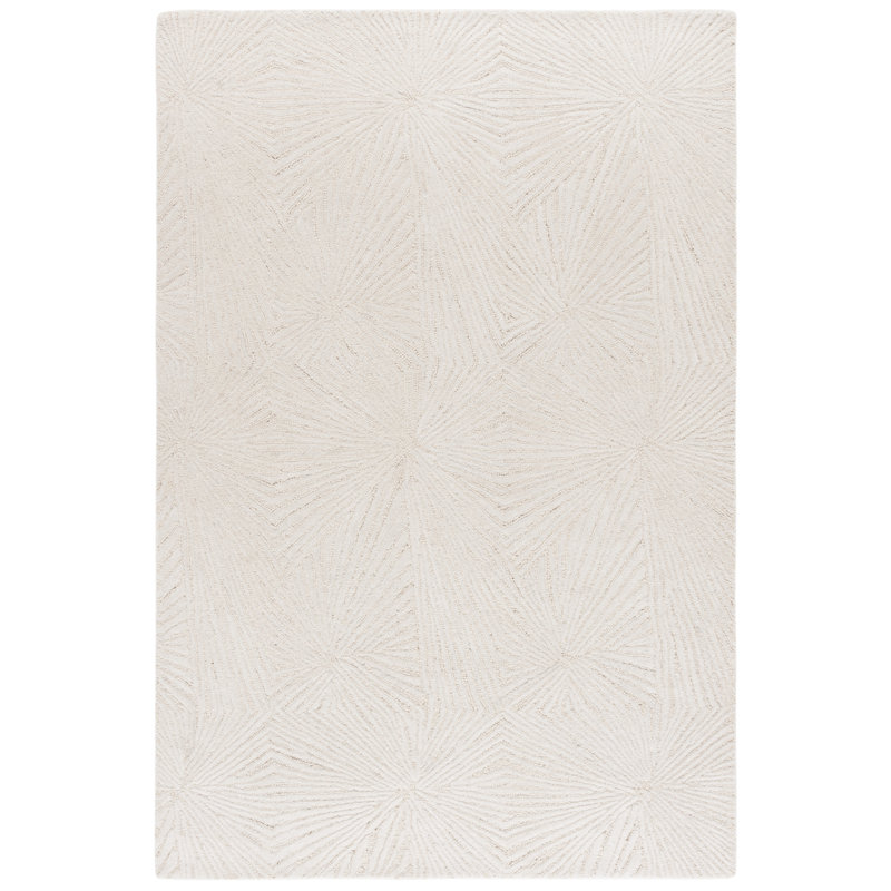 Ebony 930 Hand Tufted Wool/Cotton Abstract Rug in Gray, Rectangle 5' x 8'