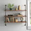 Wood 3 Level Wall Shelf with Metal Brackets-1108766712