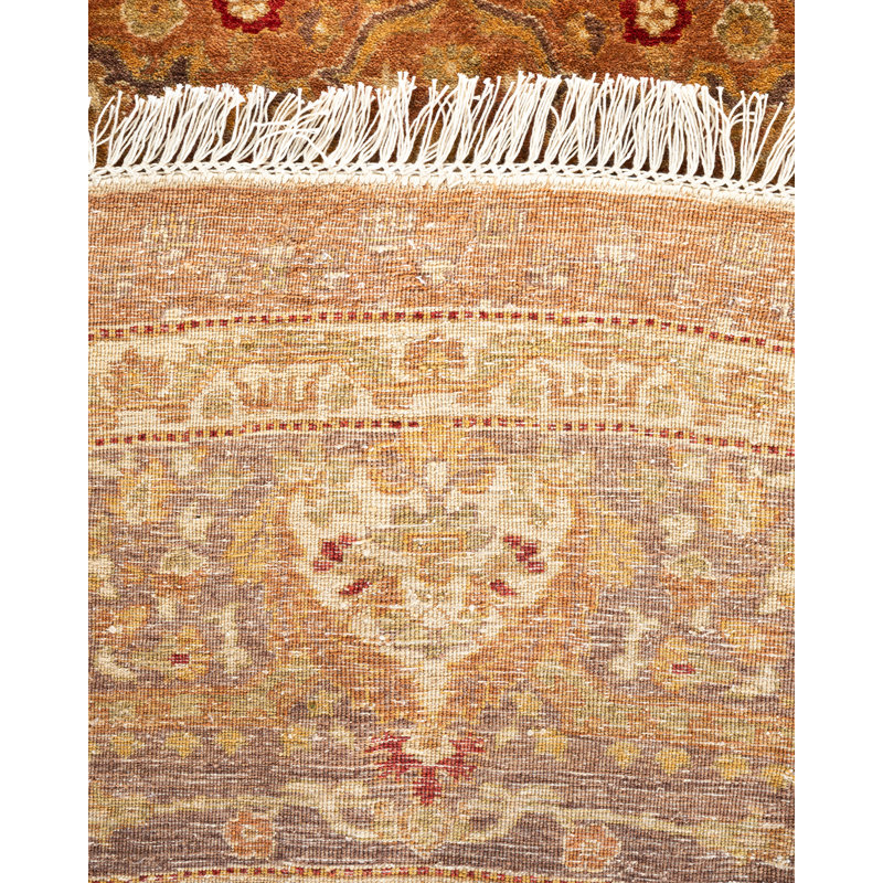 Tapis unique rouille / beige en laine nouée à la main nouvel âge 8 pi 1 po Hayner