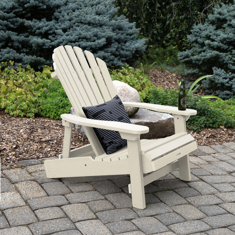 Chaise Adirondack en plastique Federigo, Blanc délavé