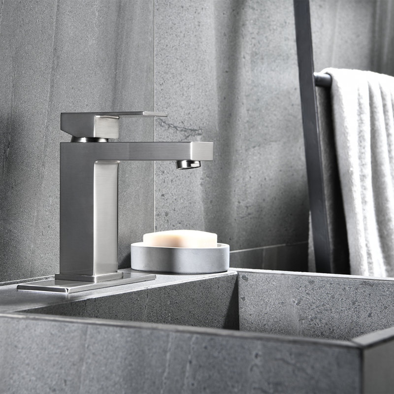 Robinet pour salle de bain à un trou, Nickel brossé
