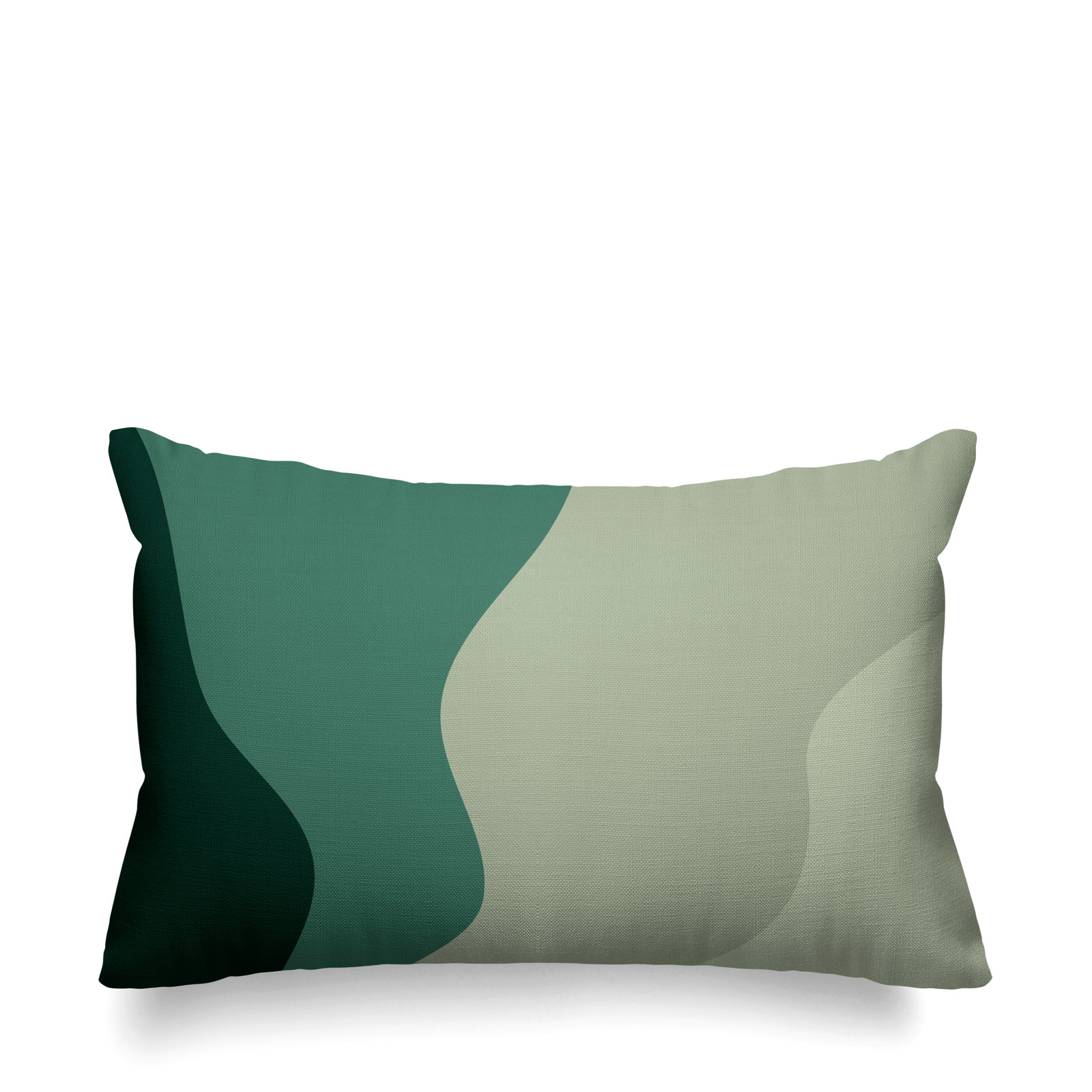 Bunko Ombre Indoor/Outdoor Throw Pillow, Emerald, 14" x 20", Rectangle