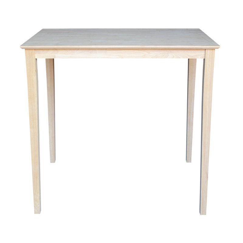 Rubberwood Rectangular Solid Wood Top with Solid Wood Base Dining Table