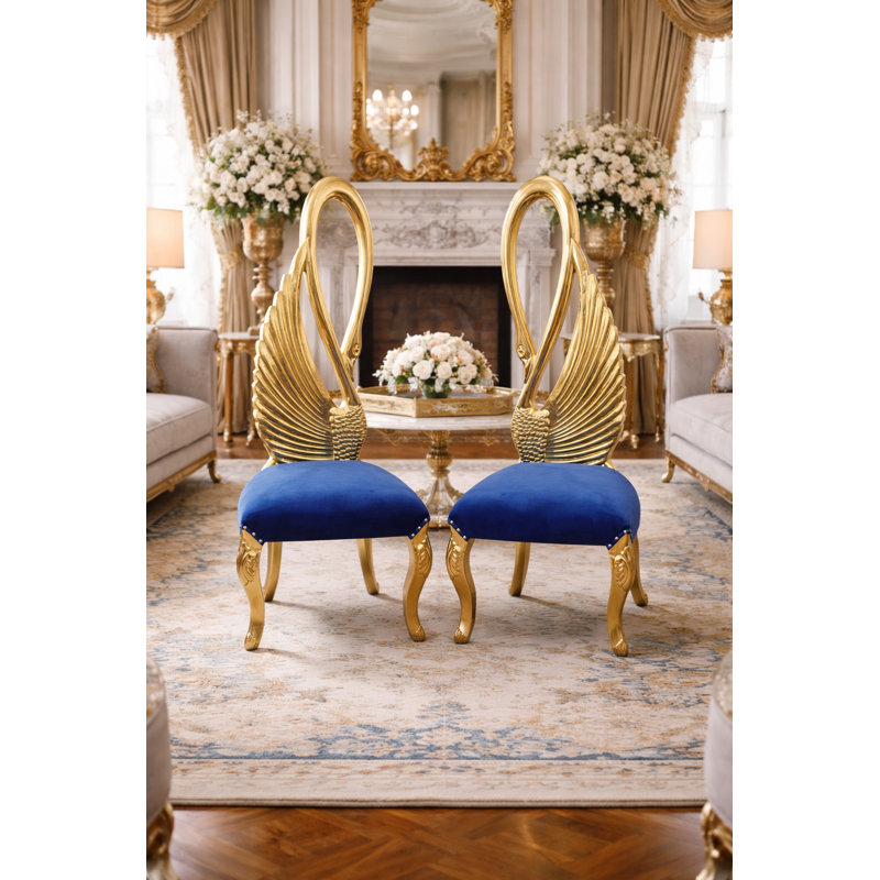 Chaises Infinity Gold Swan avec revêtement, Bleu