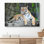 Signature, reproduction d'art sur toile, tigre assis sur une forêt rocheuse, cascade, animaux, photographie, art moderne, rustique, détente / calme, multicolore, pour le salon, la chambre à coucher, le bureau - 12 x 18 po_SPL36