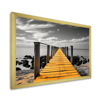 Bahraoui Beach Pier Point de vue noir sur toile