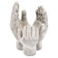 Ciment antique gris de 9 pouces acceptant les mains de 2 pour une plante d'intérieur ou une bougie en vitrine décorative