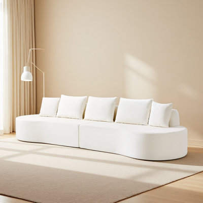 Sturdy Practical 138.6" Modern Curved Modular Sectional Sofa with High-Density Fully Compressed Sponge, 2-Piece Set, Fully Assembled Left/Right Hand F