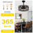 20" Industrial Matte Black Caged Ceiling Fan with Light and Remote, 6 Speed Quiet DC Motor for Living Room, Bedroom