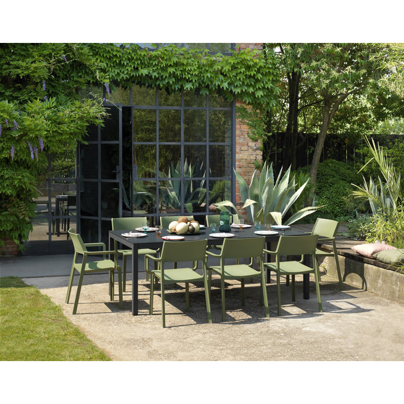Karle Stacking Patio Dining Armchair with Cushion, Antracite