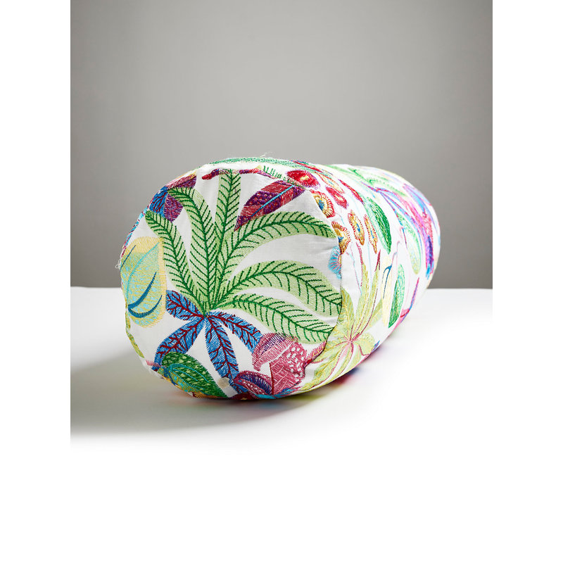Greenhouse Linen Bolster Pillow Cover & Insert, Bouquet, 7" H x 22" W