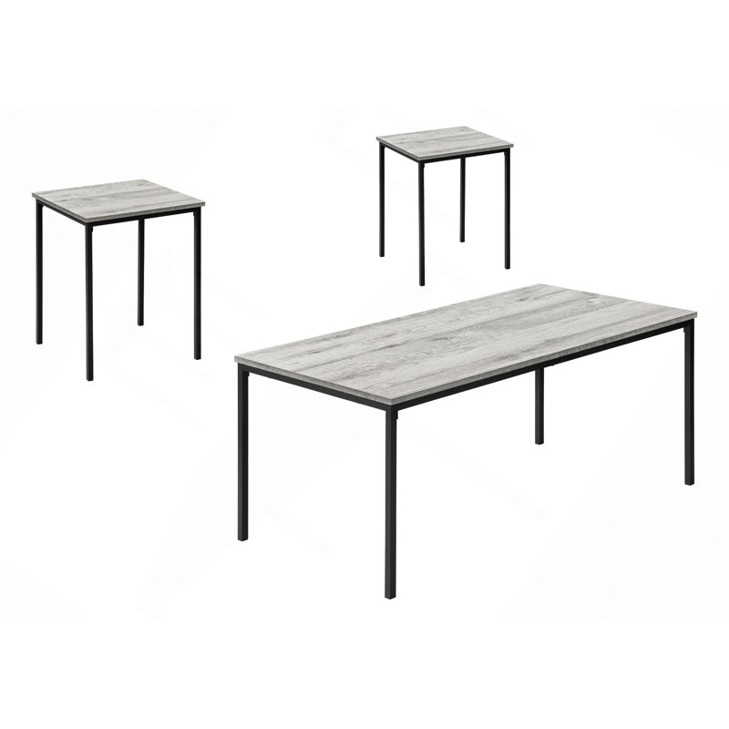 Ensemble de table, 3 pièces, métal, contemporain, Gris