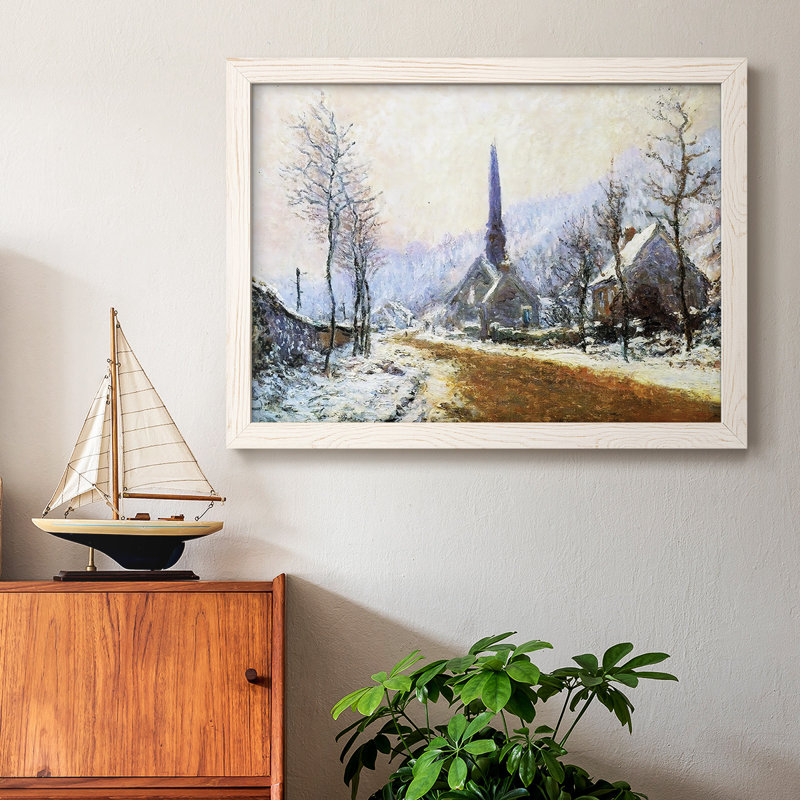 Église à Jeufosse, temps neigeux, 1893, Blanc, H 18 po x l 26 po