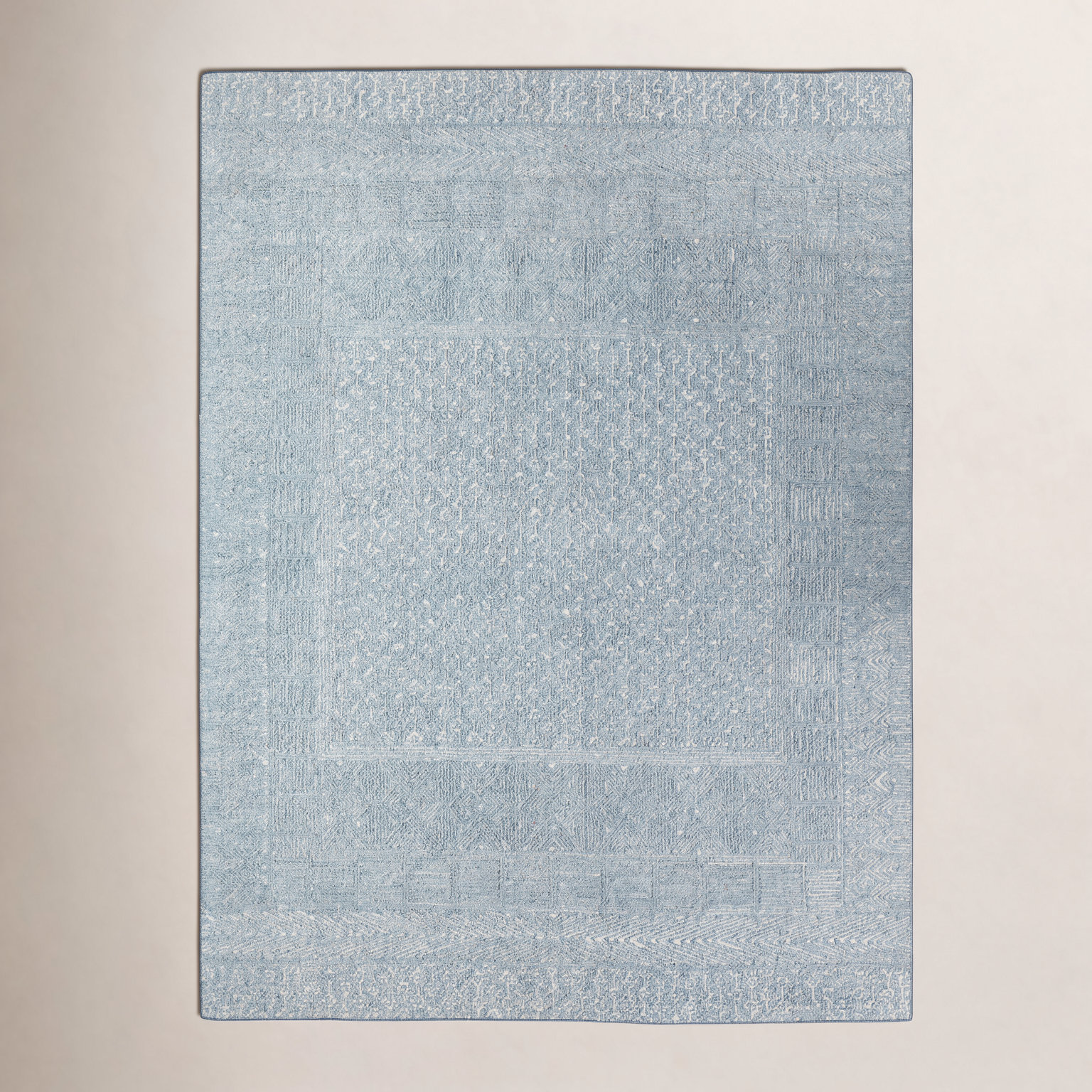 Christie Blue Cream Hand-Tufted Geometric Rug, Rectangle 9' x 12'