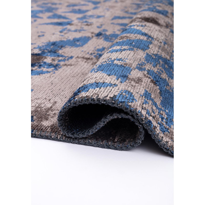 Riobard Abstract Hand Loom Indoor / Outdoor Area Rug, Rectangle 5'3" x 7'7"