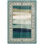 Tapis Devereux moderne à rayures effet pinceau bleu sarcelle et blanc, lavable à la machine, antidérapant, à poils courts, pour l'intérieur et l'extérieur, adapté aux animaux domestiques, idéal pour le salon, la chambre, la salle à manger, l'entrée, le couloir ou le bureau.-436792202