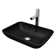 Sottile MatteShell Black Rectangular Vessel Bathroom Sink with 11'' H Faucet