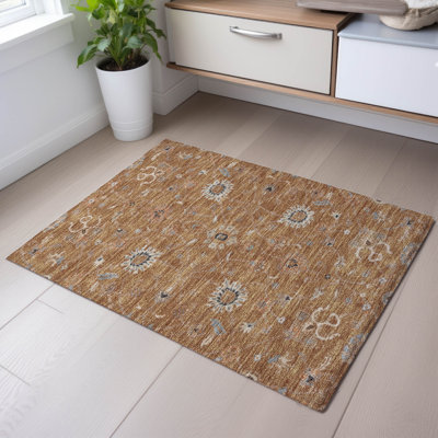 Premium Machine Washable Ducote AMF1137 Global Rug