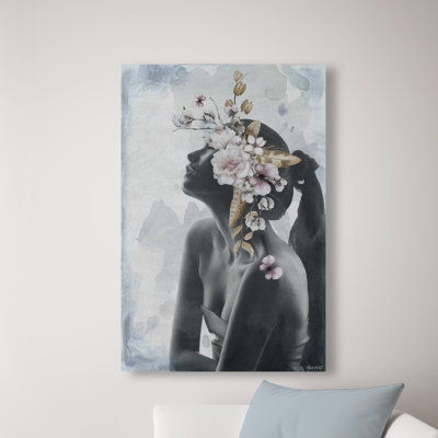 Coiffe florale-impression sur toile tendue