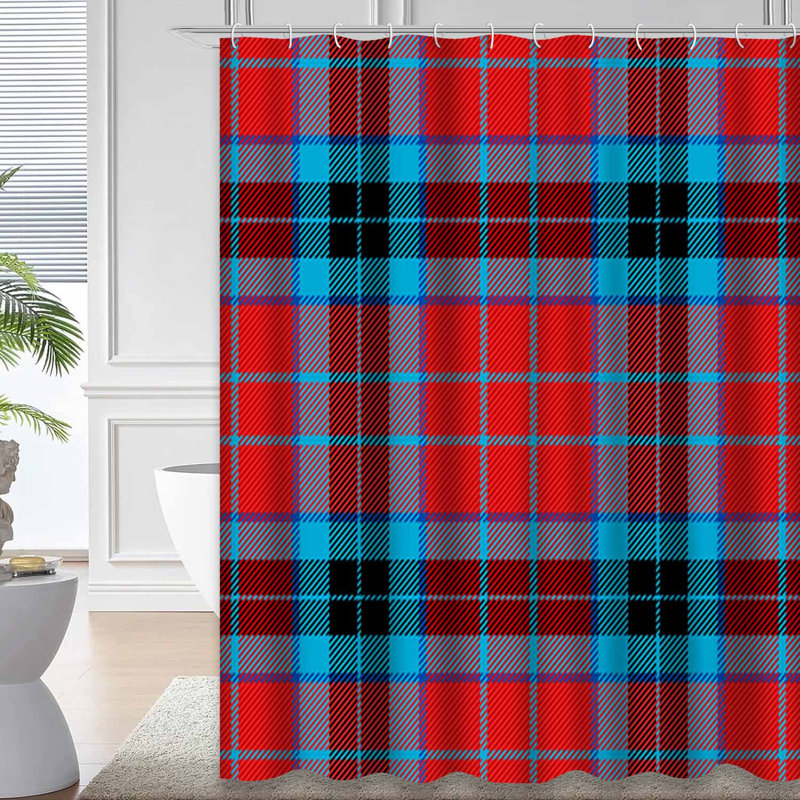 Rideau de douche Christmas New Year Tartan, L 72 po x l 84 po
